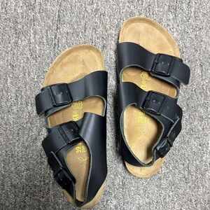 Birkenstock Black Sandals with Tan Footbed
